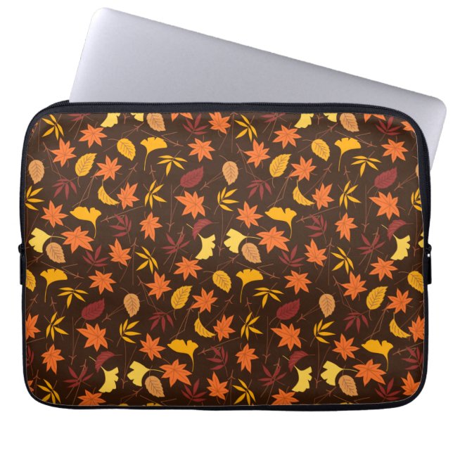 Housse Pour Ordinateur Portable Motif d'automne de l'Érable de Thanksgiving (Devant)