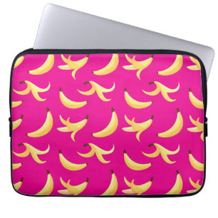 Housse Pour Ordinateur Portable Motif de banane jaune rétro drôle, modifiable pour