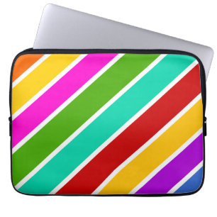Housse Pour Ordinateur Portable Motif de bandes de bonbons de couleur rétro