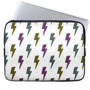 Housse Pour Ordinateur Portable Motif de boulon de foudre Neon vintage