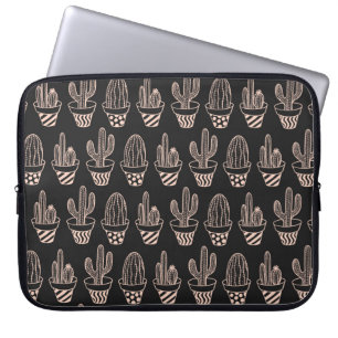 Housse Pour Ordinateur Portable Motif de cactus à pointes mignon noir