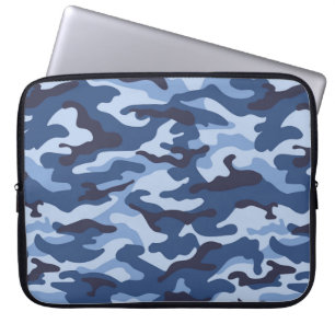 Housse Pour Ordinateur Portable Motif de camouflage bleu foncé