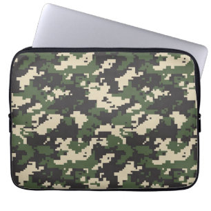 Housse Pour Ordinateur Portable Motif de camouflage numérique vert