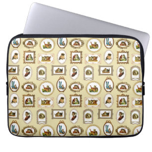 Housse Pour Ordinateur Portable Motif de chats encadrés Vintages