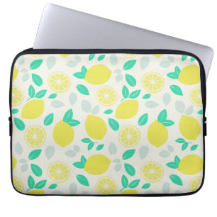 Housse Pour Ordinateur Portable Motif de citron d'été en crème