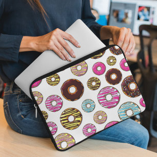 Housse Pour Ordinateur Portable Motif De Donuts, Donuts Colorés, Saupoudrages