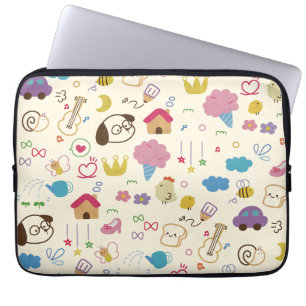 Housse Pour Ordinateur Portable Motif de doodle mignon pour enfants