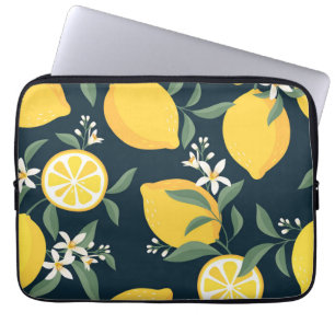 Housse Pour Ordinateur Portable Motif de feuille jaune citron