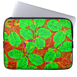 Housse Pour Ordinateur Portable Motif de feuille verte luxuriante