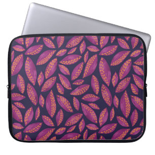 Housse Pour Ordinateur Portable Motif de feuilles d'automne pourpre