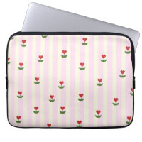 Motif de fleur en forme de cœur doux – Rayures ros