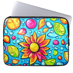 Housse Pour Ordinateur Portable Motif de fleurs abstraites colorées