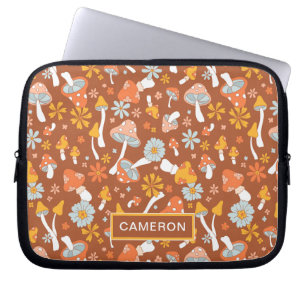 Housse Pour Ordinateur Portable Motif de fleurs de champignons Vintages rétro