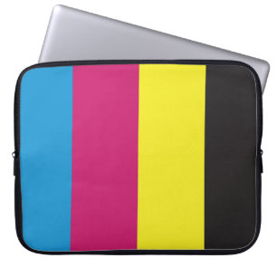 Housse Pour Ordinateur Portable motif de fond à rayures cmyk graphique couleur cya