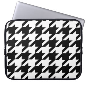 Housse Pour Ordinateur Portable motif de fond blanc et noir géométrique chic
