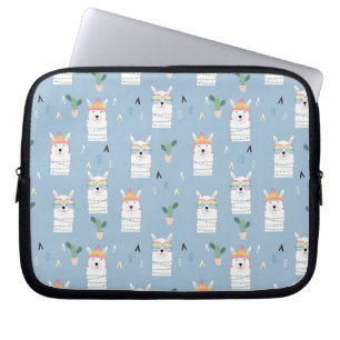 Housse Pour Ordinateur Portable Motif de lama de lunettes de soleil d'arc-en-ciel