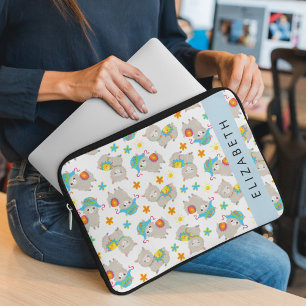Housse Pour Ordinateur Portable Motif De Llamas, Alpacas, Fleurs, Votre Nom