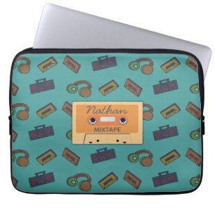 Housse Pour Ordinateur Portable Motif de musique rétro - Mixbande personnalisée