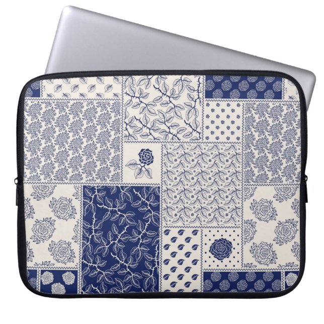 Housse Pour Ordinateur Portable Motif de patchwork Abstrait transparent et délicat (Devant)