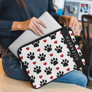 Housse Pour Ordinateur Portable Motif De Pâtes, Pâtes Noires, Coeurs Rouges, Votre