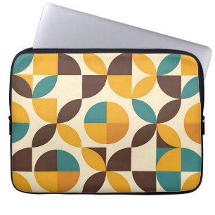 Housse Pour Ordinateur Portable Motif de pétale géométrique du milieu du siècle