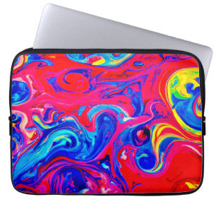 Housse Pour Ordinateur Portable Motif de projection de couleur vive