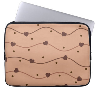 Housse Pour Ordinateur Portable Motif de puces au chocolat au coeur du lait