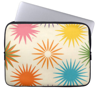 Housse Pour Ordinateur Portable Motif de rafale coloré du milieu du siècle
