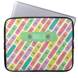 Housse Pour Ordinateur Portable Motif de skateboard coloré personnalisé