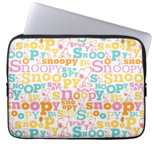 Housse Pour Ordinateur Portable Motif de texte Snoopy Pastel