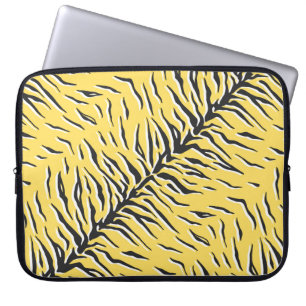 Housse Pour Ordinateur Portable Motif de tigre noir et jaune vintage sans couture.