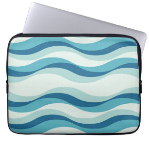 Housse Pour Ordinateur Portable Motif de vagues aux nuances de bleu