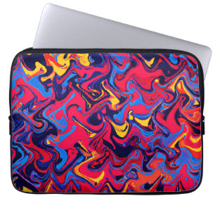 Housse Pour Ordinateur Portable Motif de vagues colorées aléatoires