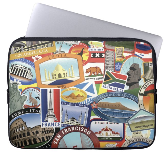 Housse Pour Ordinateur Portable Motif de voyage du monde (Devant)
