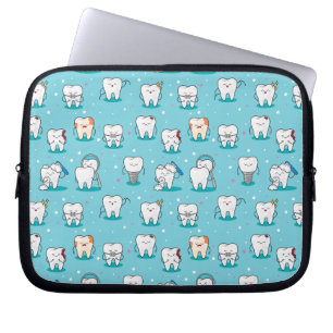 Housse Pour Ordinateur Portable Motif dentaire mignon