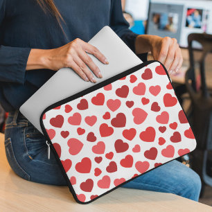 Housse Pour Ordinateur Portable Motif Des Coeurs, Coeurs Rouges, Motif Des Coeurs