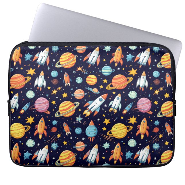 Housse Pour Ordinateur Portable Motif d'exploration spatiale coloré (Devant)