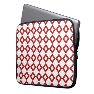 Housse Pour Ordinateur Portable Motif Diamant blanc et rouge