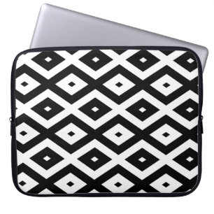 Housse Pour Ordinateur Portable Motif diamant noir et blanc