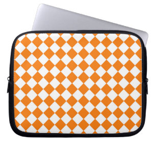 Housse Pour Ordinateur Portable Motif diamant Orange White Checker
