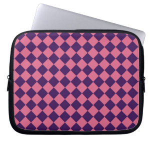 Housse Pour Ordinateur Portable Motif diamant rose pourpre Checker