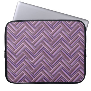 Housse Pour Ordinateur Portable Motif double tissage Mauve stripes