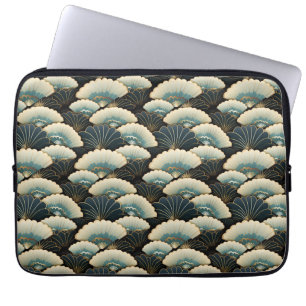 Housse Pour Ordinateur Portable Motif du ventilateur d'inspiration japonaise Turqu