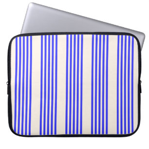 Housse Pour Ordinateur Portable Motif électrique bleu et beige cinq bandes