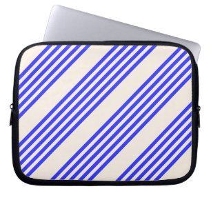 Housse Pour Ordinateur Portable Motif électrique bleu et beige cinq bandes