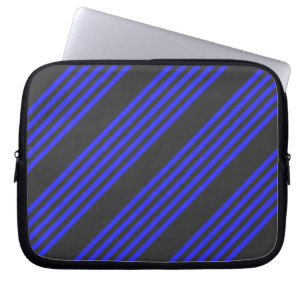 Housse Pour Ordinateur Portable Motif électrique bleu et charbon cinq bandes