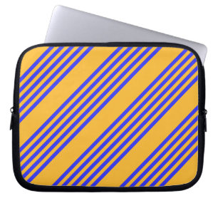 Housse Pour Ordinateur Portable Motif électrique bleu et jaune cinq bandes