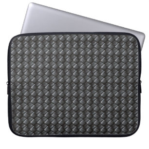 Housse Pour Ordinateur Portable Motif en cuir tissé noir