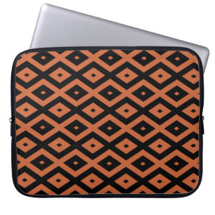 Housse Pour Ordinateur Portable Motif en diamant orange et noir