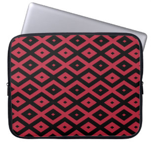 Housse Pour Ordinateur Portable Motif en diamant rouge et noir